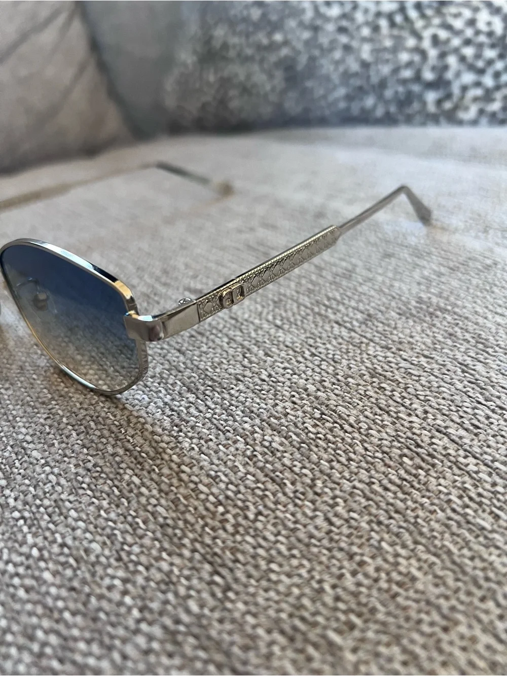 Dior Silver Frame Blue Gradient Sunglasses